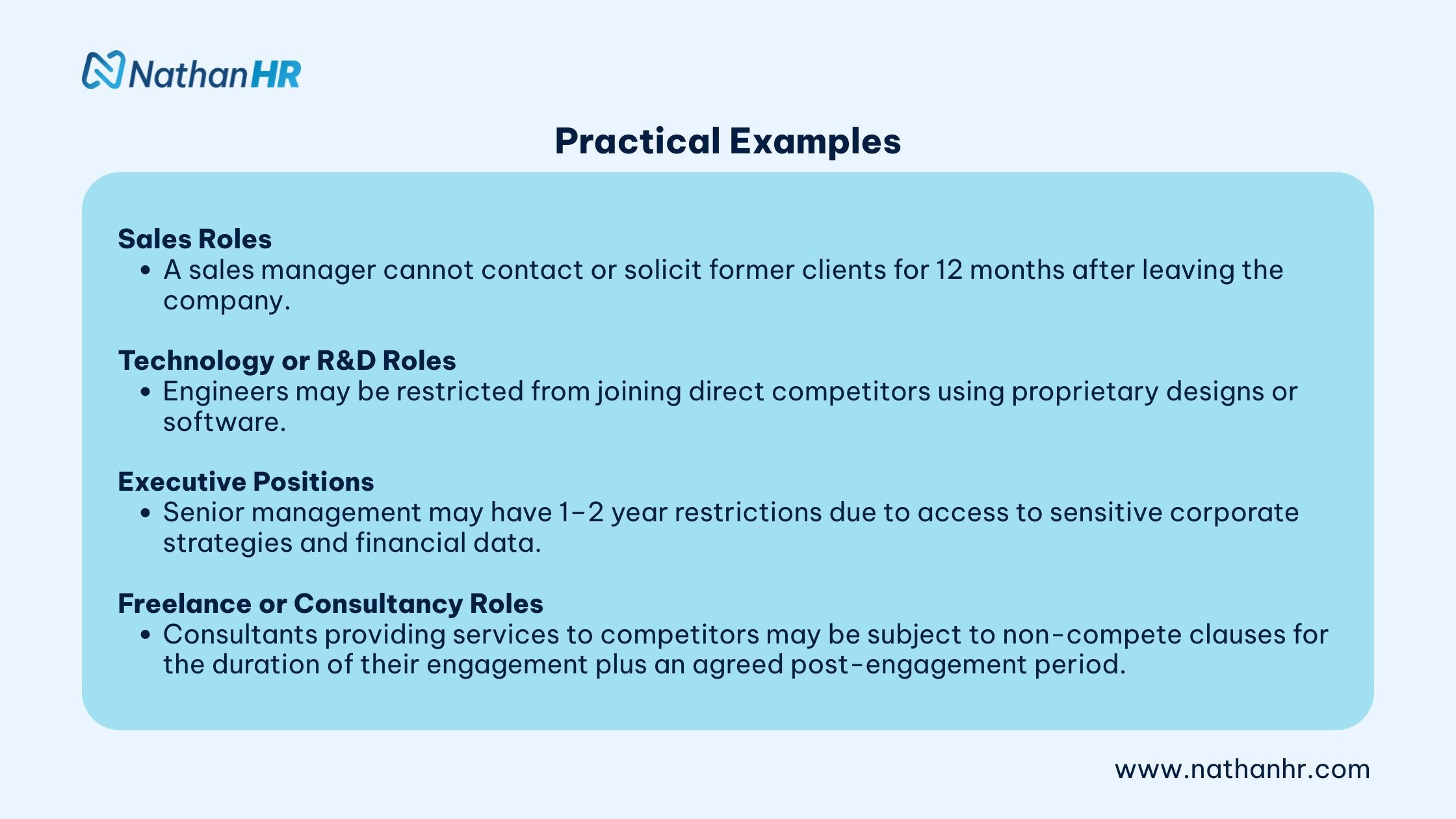 Non-compete clause examples